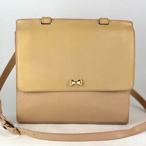 Ted Baker Bow Detail Nude Leather Satchel Handbag , Top Handle